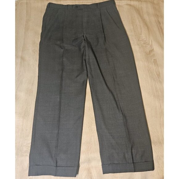 HART SCHAFFNER MARX Gold Trumpeter Mens Gray Blue Wool 2pc Suit 44L Jacket - Picture 14 of 16